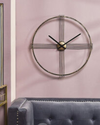 Beliani Wall Clock Ascona 64 Cm Metal Gold - thumbnail 2