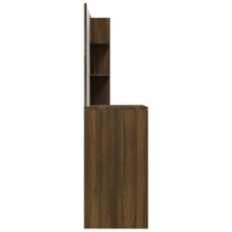 Berkfield Dressing Table With Mirror Brown Oak 74.5X40X141 Cm - thumbnail 8