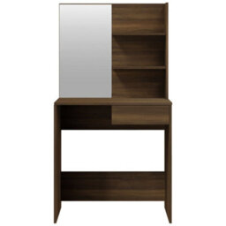 Berkfield Dressing Table With Mirror Brown Oak 74.5X40X141 Cm - thumbnail 6