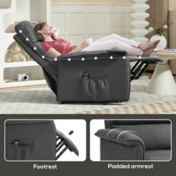 Homcom Power Lift Recliner Electric Reclining Chair With Remote Dark Grey - thumbnail 8