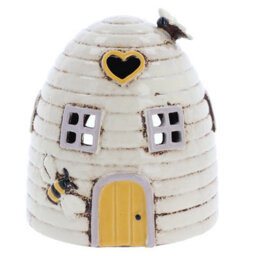 Village Pottery Beehive Dome House Tea Light Holder - Cream - thumbnail 1