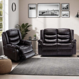 More4Homes Postana Manual Recliner Jumbo Cord 1+2 Seater Sofa Set (Brown) - thumbnail 1