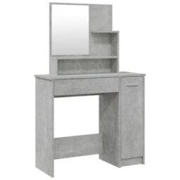 Berkfield Dressing Table With Mirror Concrete Grey 86.5X35X136 Cm - thumbnail 2