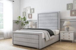 "Sloomy Ashford Silver Naples Bed Frame With 50"" Upholstered Headboard 6' Super King" - thumbnail 2