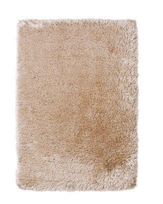 Beige Plain Shaggy Rug, Anti-Shed Rug, Easy To Clean Handmade Rug, Modern Rug For Bedroom, & Dining Room-200Cm X 290Cm - image 1