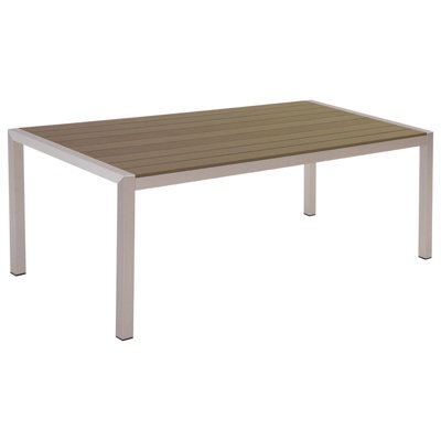 Beliani Garden Dining Table Vernio 180 Cm 90 Cm Metal Brown - image 1
