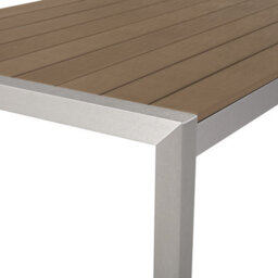 Beliani Garden Dining Table Vernio 180 Cm 90 Cm Metal Brown - thumbnail 4