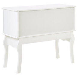 Wyld And Coco Luxehome White Mdf Console Table 91X35X75 Cm, 3 Drawers, Retro Design - thumbnail 6