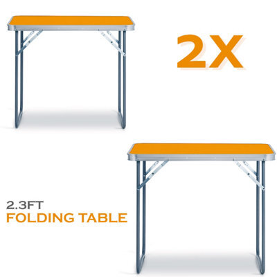 Crystals 2X Portable Mdf Wooden Top Folding Dining Table Garden Outdoor Picnic Camping - image 1