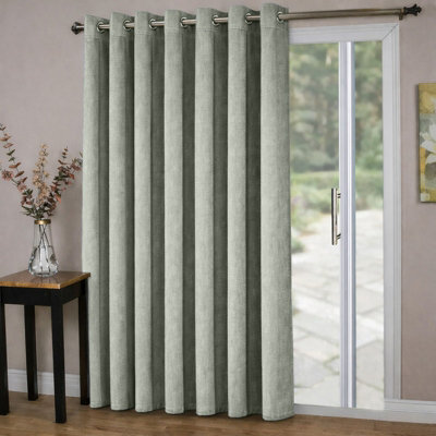 Oxford Homeware Eyelet Linen Curtain Sage Green Fully Lined 100% Blackout Thermal Insulated Curtain Single Panel (W)168Cmx(L)213Cm - image 1
