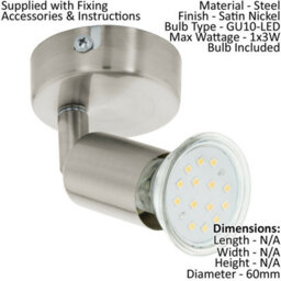 Modern Satin Nickel Multi Bulb Ceiling Spot Light With Matching Wall Lights - thumbnail 3
