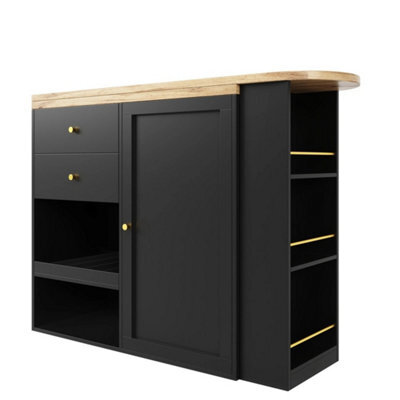 Extendable Bar Table Dining Table Kitchen Island With Storage For Dining Room - image 1