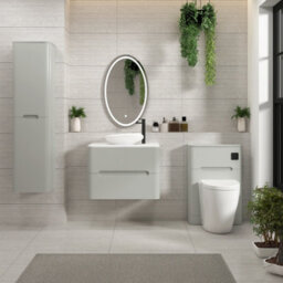 Royal Bathrooms Venice 700mm Dove Grey Wall Mounted Bathroom Countertop Vanity Unit 2 Drawer With Nova Basin - thumbnail 4