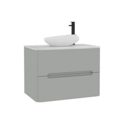 Royal Bathrooms Venice 700mm Dove Grey Wall Mounted Bathroom Countertop Vanity Unit 2 Drawer With Nova Basin - thumbnail 7