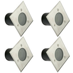 CGC Lighting Myah - Cgc Four Square Small Stainless Steel Inground Or Decking Lights