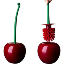 Toilet Brush And Holder Set Standing Wc Bathroom Cleaning Brush Cherry Shaped - thumbnail 1