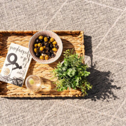 Loomed Grey Geometric Indoor Outdoor Weatherproof Rug 120Cm X 170Cm - thumbnail 2