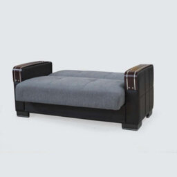 Sliding Wardrobes 4 u LTD Modern Fabric Sofa Bed With Storage - 3 Or 2 Seater With Cushions And Wooden Armrests (Black/grey,2 Seater) - thumbnail 5