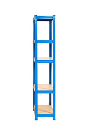 Rhino Racking 150 X 75 X 30Cm - Blue - 5 Tier Boltless Heavy Duty Garage Shelving Unit - 1000Kg Load Weight - thumbnail 2
