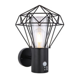 Luminosa Lighting Luminosa Horace Pir Outdoor Wall Lamp Black Ip44 1X E27 2700K