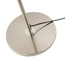 Happy Homewares Classic Brushed Satin Nickel Floor Lamp With Metal Pull Switch And Cotton Shade - thumbnail 5