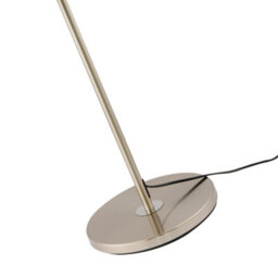 Happy Homewares Classic Brushed Satin Nickel Floor Lamp With Metal Pull Switch And Cotton Shade - thumbnail 3
