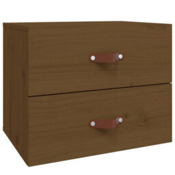 Berkfield Wall-Mounted Bedside Cabinets 2 Pcs Honey Brown 50X36X40 Cm - thumbnail 5