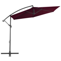 Berkfield Cantilever Umbrella With Aluminium Pole Bordeaux Red 300 Cm - thumbnail 2
