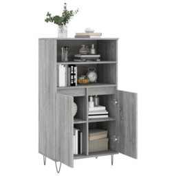 Berkfield Highboard Grey Sonoma 60X36X110 Cm Engineered Wood - thumbnail 4