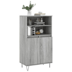 Berkfield Highboard Grey Sonoma 60X36X110 Cm Engineered Wood - thumbnail 3