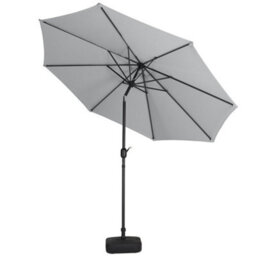 Living And Home 3M Large Rotating Garden Parasol Outdoor Beach Umbrella Patio Sun Shade Crank Tilt With Square Base, Light Grey - thumbnail 4