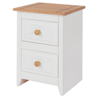 Core Products Capri White 2 Drawer Petite Bedside Cabinet, 53.2Cm X W36.0Cm X D32.0Cm - image 1