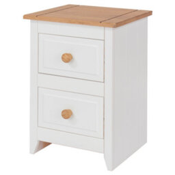Core Products Capri White 2 Drawer Petite Bedside Cabinet, 53.2Cm X W36.0Cm X D32.0Cm - thumbnail 1