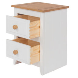 Core Products Capri White 2 Drawer Petite Bedside Cabinet, 53.2Cm X W36.0Cm X D32.0Cm - thumbnail 4