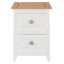 Core Products Capri White 2 Drawer Petite Bedside Cabinet, 53.2Cm X W36.0Cm X D32.0Cm - thumbnail 2
