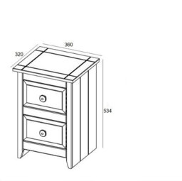 Core Products Capri White 2 Drawer Petite Bedside Cabinet, 53.2Cm X W36.0Cm X D32.0Cm - thumbnail 5