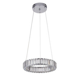 Lighting Collection Luxury Single Ring Crystal Halo Chandelier With Polished Chrome Canopy - thumbnail 3