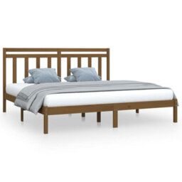 Berkfield Bed Frame Honey Brown Solid Wood 200X200 Cm - thumbnail 2