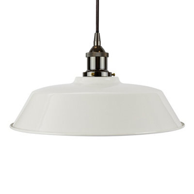 Pale Grey Chancery Painted Dome Pendant Light With Black Nickel Lamp Holder And Black Round Cable - Se Home - image 1