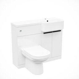 Nes Home Right Hand Freestanding Basin Vanity Unit With Black Handles, Wc Unit & Toilet - thumbnail 6