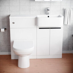 Nes Home Right Hand Freestanding Basin Vanity Unit With Black Handles, Wc Unit & Toilet - thumbnail 2