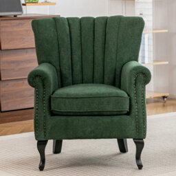 High Wing Back Armchair Chenille Leisure Chair Fireside Seat - thumbnail 3