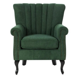 High Wing Back Armchair Chenille Leisure Chair Fireside Seat - thumbnail 5