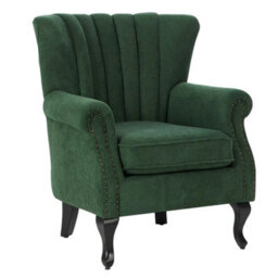 High Wing Back Armchair Chenille Leisure Chair Fireside Seat - thumbnail 6