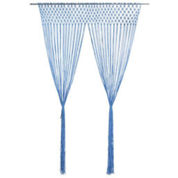 Berkfield Practical Macrame Curtain Blue 140X240 Cm Cotton