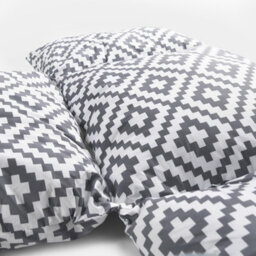 OHS Egg Chair Cushion Head Rest Pillow Outdoor Filled Grey Geo - thumbnail 4