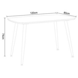 Core Products Grey Oak Effect Rectangular Dining Table 120Cm - Modern 4 - 6 Seater Spacious Kitchen Table - thumbnail 7