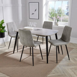 Core Products Grey Oak Effect Rectangular Dining Table 120Cm - Modern 4 - 6 Seater Spacious Kitchen Table - thumbnail 6
