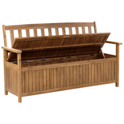 Beliani Garden Bench Sovana 160 Cm With Storage Acacia Wood Brown - thumbnail 6