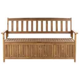 Beliani Garden Bench Sovana 160 Cm With Storage Acacia Wood Brown - thumbnail 1